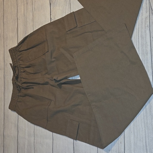 PacSun Kendall & Kylie Canvas Pull-On Cargo Pants Olive Green Size S NWOT - Picture 1 of 13